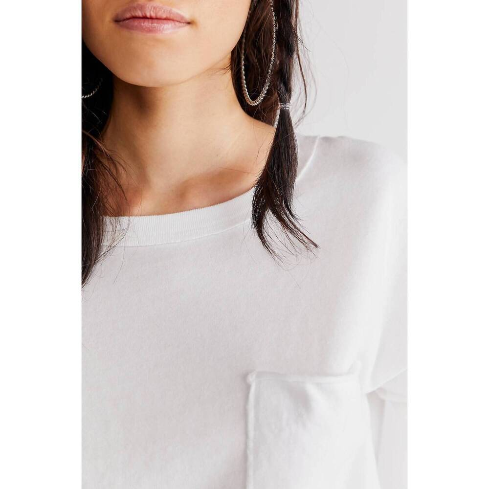 NEW FREE PEOPLE fade into you tee in ivory - Picture 3 of 4